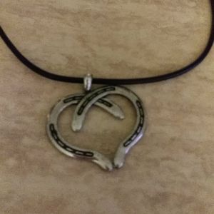 Silver heart Horseshoe necklace